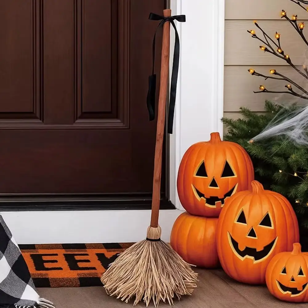 Animated Floating Witch Broom Decoration